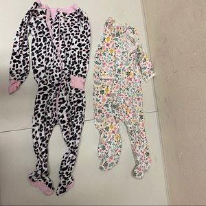 Carters 6-9months baby girl footed pajamas bundle